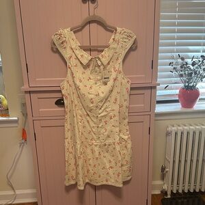 Free People Cream Floral Mini Dress